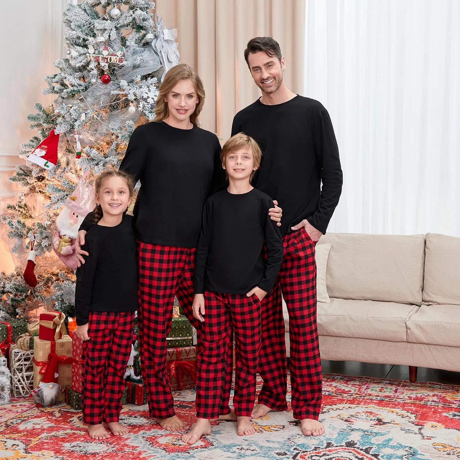 VS&LLWQ Christmas Pjs Family Set Christmas Matching Pajamas For Family Couples Christmas Jammies Holiday Xmas Sleepwear