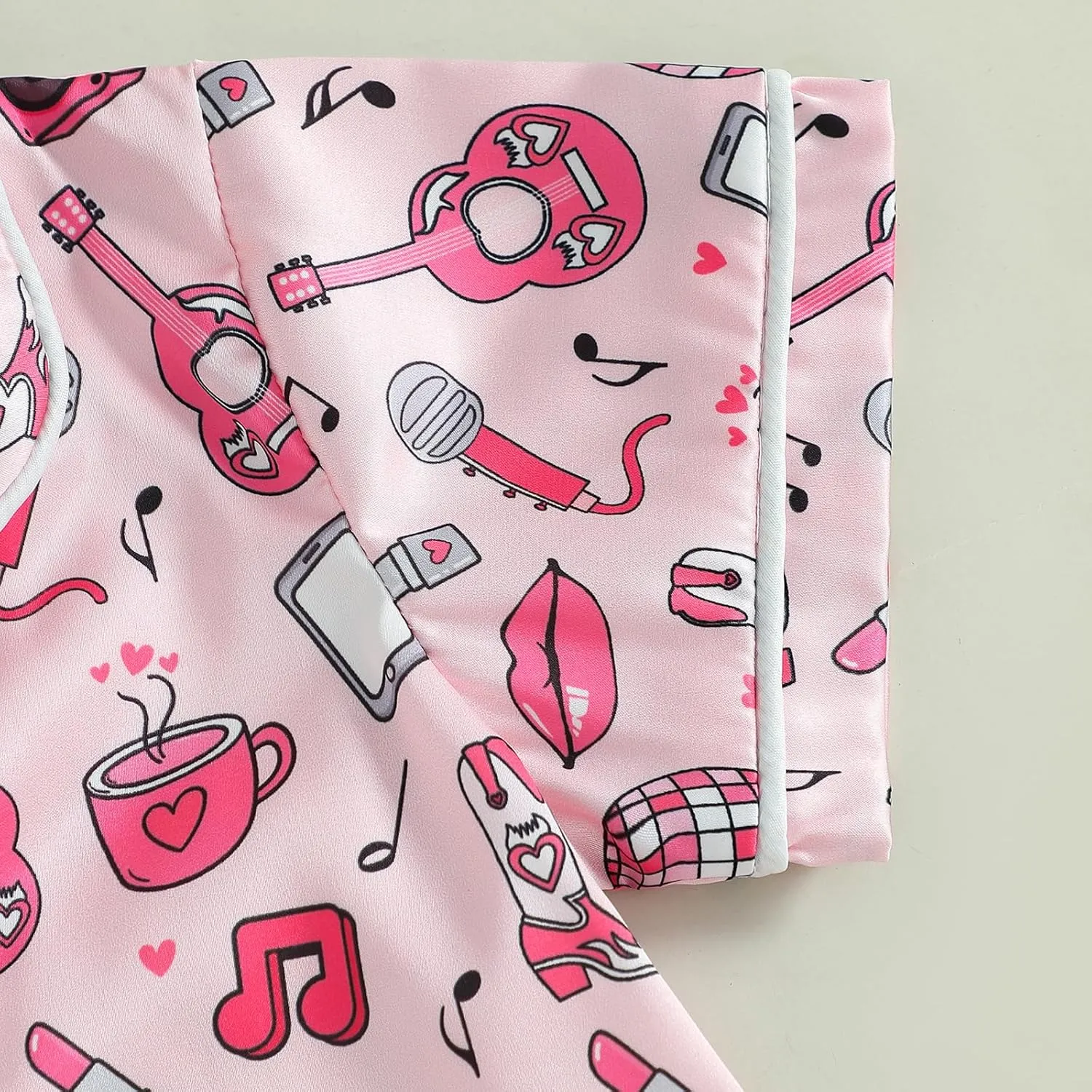 Western Baby Girl Silk Pajamas Set Cowgirl Button Down Short Sleeve Shirts Tops Shorts 2 Piece Satin Pj Lounge Set