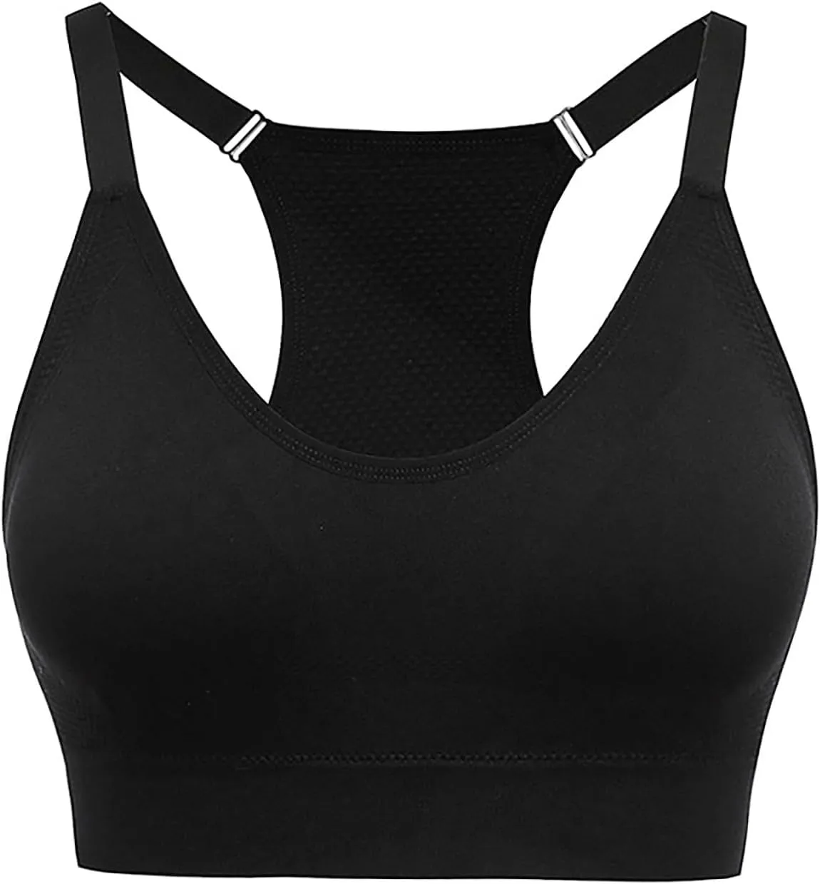 Women 2 Pack Sports Bra Racerback Slim Fit Quick Dry Bra Workout Gym Crop Tank Top Seamless Camisole with Straps