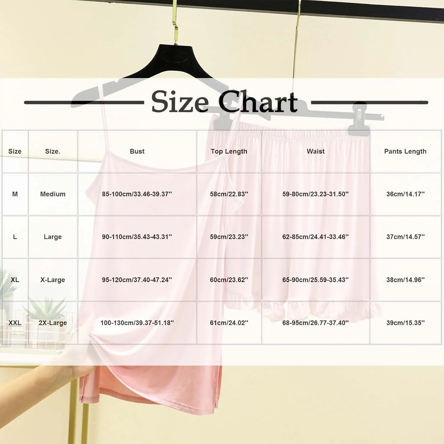 Women Cami Tops Pajama Set Women 2 Piece Modal Cotton Sleepwear with Cute Ruffle Hem Wide Leg Shorts Soft Homewear