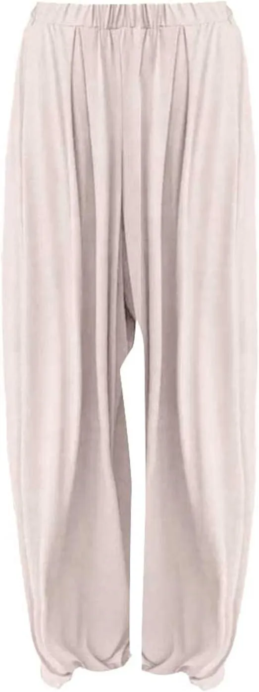 Women Elastic Waist Drawstring Harem Pants Casual Wide Leg Ankle Length Yoga Pants with Side Pockets Lightweight Pants