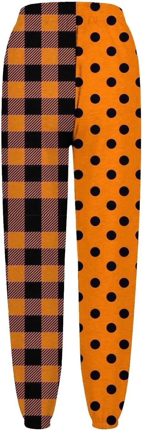 Women Halloween Sweatpants High Waisted Print Casual Pants Sweatpants Pants Ghost Print Joggers High Young Adult