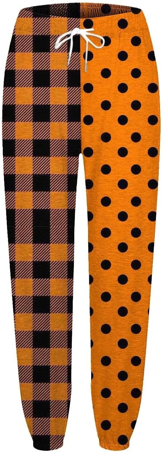 Women Halloween Sweatpants High Waisted Print Casual Pants Sweatpants Pants Ghost Print Joggers High Young Adult