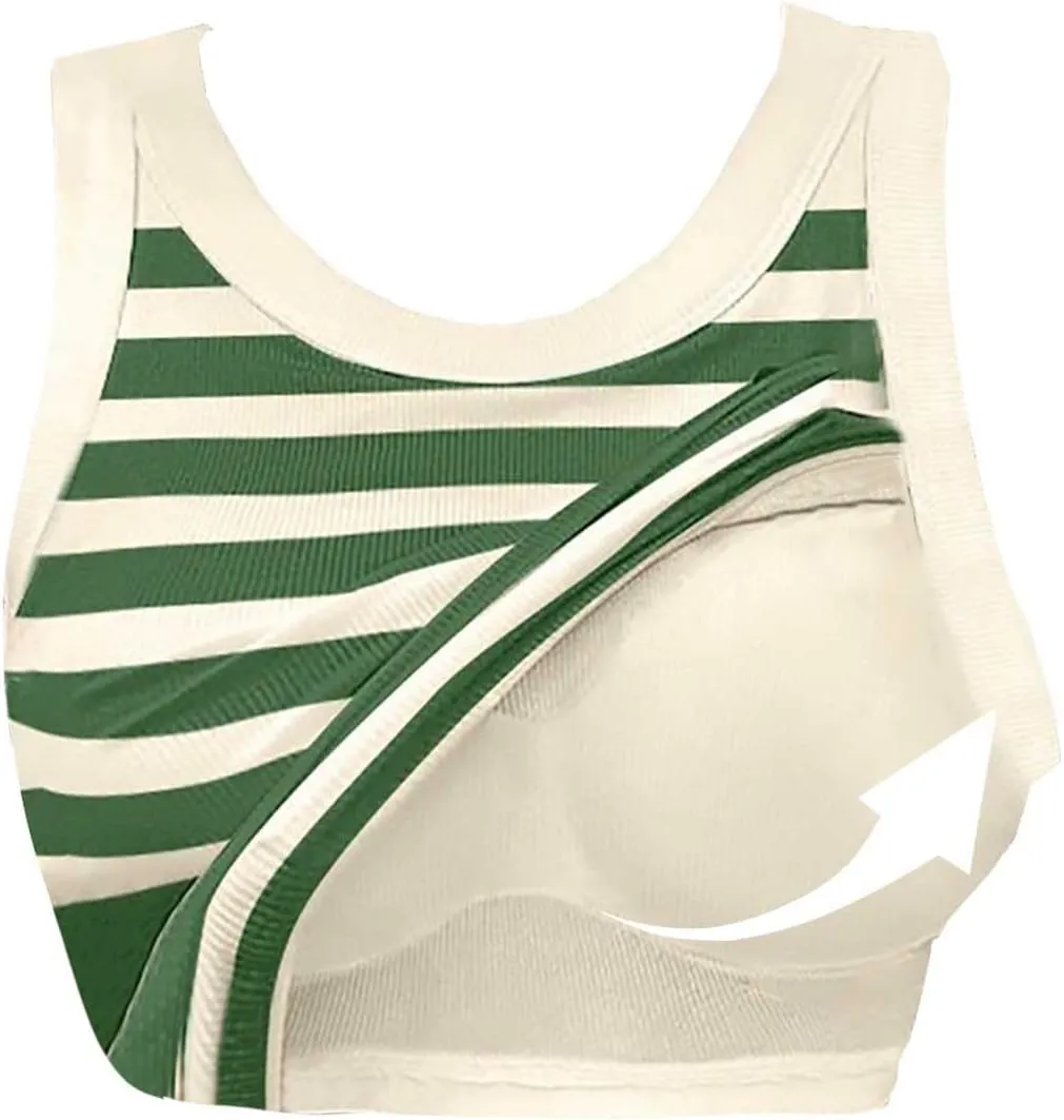 Women Rib Tank Top Padded Workout Top Square Neck Crop Tank Fitted Basic Layering Casual Undershirts Cami Tops