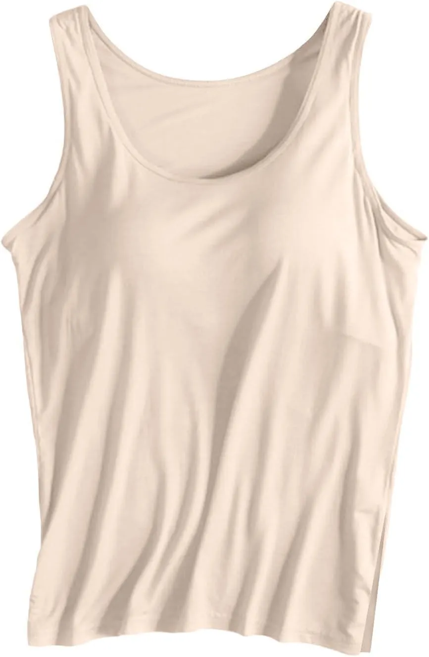 Women Rib Tank Tops with Built in Bras Summer Y2K Yoga Camisoles for Casual Fitness Workout Outfits Undershirts Cami