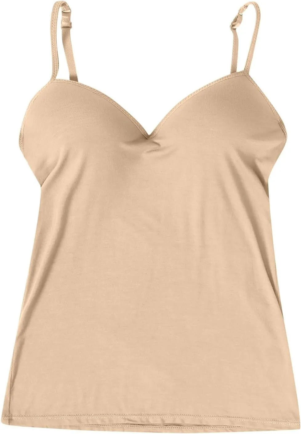 Women Shelf Bra Tank Tops Spaghetti Straps Basic Padded Camisole Yoga Shirts Cotton Undershirt