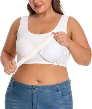 Women Tank Top with Built in Bra Plus Size Padded Camisole Shelf Bra Workout Yoga Shirt Casual Basic Undershirt