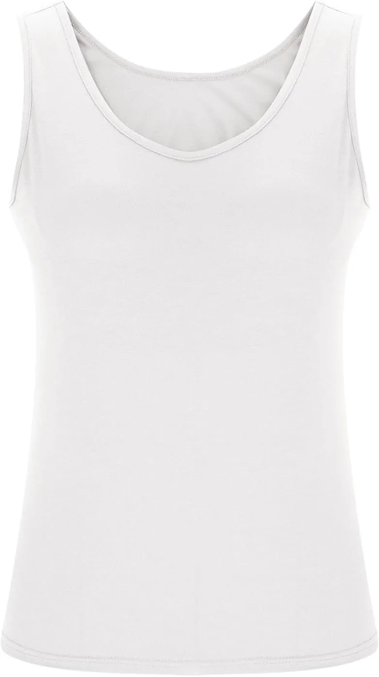 Women Tank Top with Built in Bra Plus Size Padded Camisole Shelf Bra Workout Yoga Shirt Casual Basic Undershirt