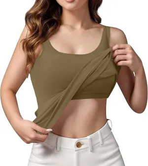 Women Tank Tops Shelf Bra Summer Basic Padded Yoga Camisoles for Casual Fitness Workout Outfits Undershirts Cami