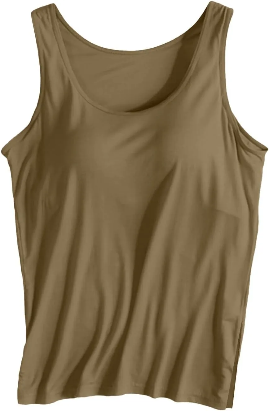 Women Tank Tops Shelf Bra Summer Basic Padded Yoga Camisoles for Casual Fitness Workout Outfits Undershirts Cami