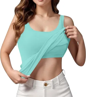 Women Tank Tops Shelf Bra Summer Basic Padded Yoga Camisoles for Casual Fitness Workout Outfits Undershirts Cami