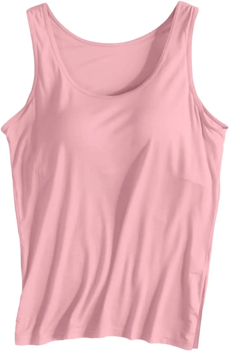 Women Tank Tops Shelf Bra Summer Basic Padded Yoga Camisoles for Casual Fitness Workout Outfits Undershirts Cami