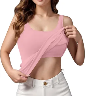 Women Tank Tops Shelf Bra Summer Basic Padded Yoga Camisoles for Casual Fitness Workout Outfits Undershirts Cami