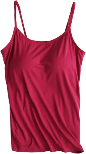 Women Tank Tops Shelf Bra Summer Cotton Yoga Adjustable Spaghetti Strap Camisoles for Workout Outfits Undershirts Cami