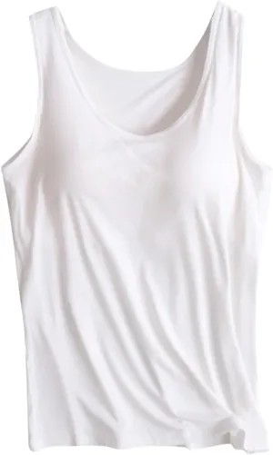 Women Tank Tops with Built in Bra Casual Modal Undershirt Summer Basic Padded Yoga Shirt Shelf Bras Workout Camisole