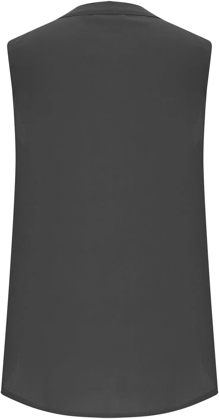 Women's Business Casual Sleeveless Shirts Summer Dressy Tank Tops Notch V Neck Work Blouse Loose Tunic Top