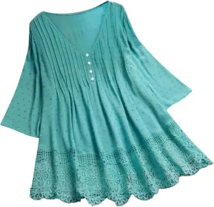 Women's Button Up Shirts Solid Color Long Sleeve Linen Summer Casual 2025 Fashion Blouse Top Loose Tunic Top