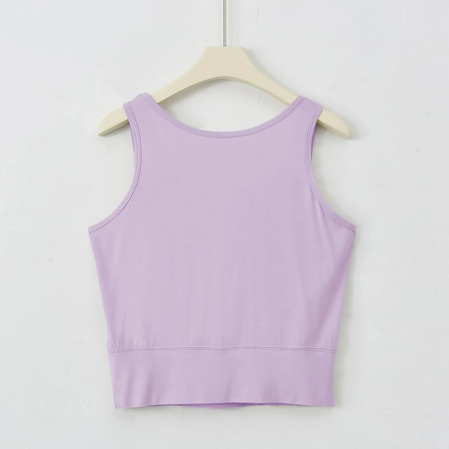 Womens Casual Modal Tank Tops with Built in Bra Basic Crop Padded Yoga Shirts Summer Loose Camisoles Undershirt