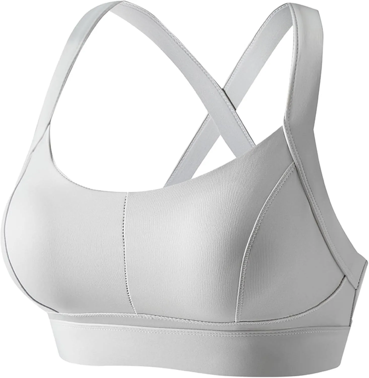 Womens Criss Cross Back Sports Bra - Scoop Neck Padded Low Impact Yoga Bra Workout Crop Top with Built in Bra