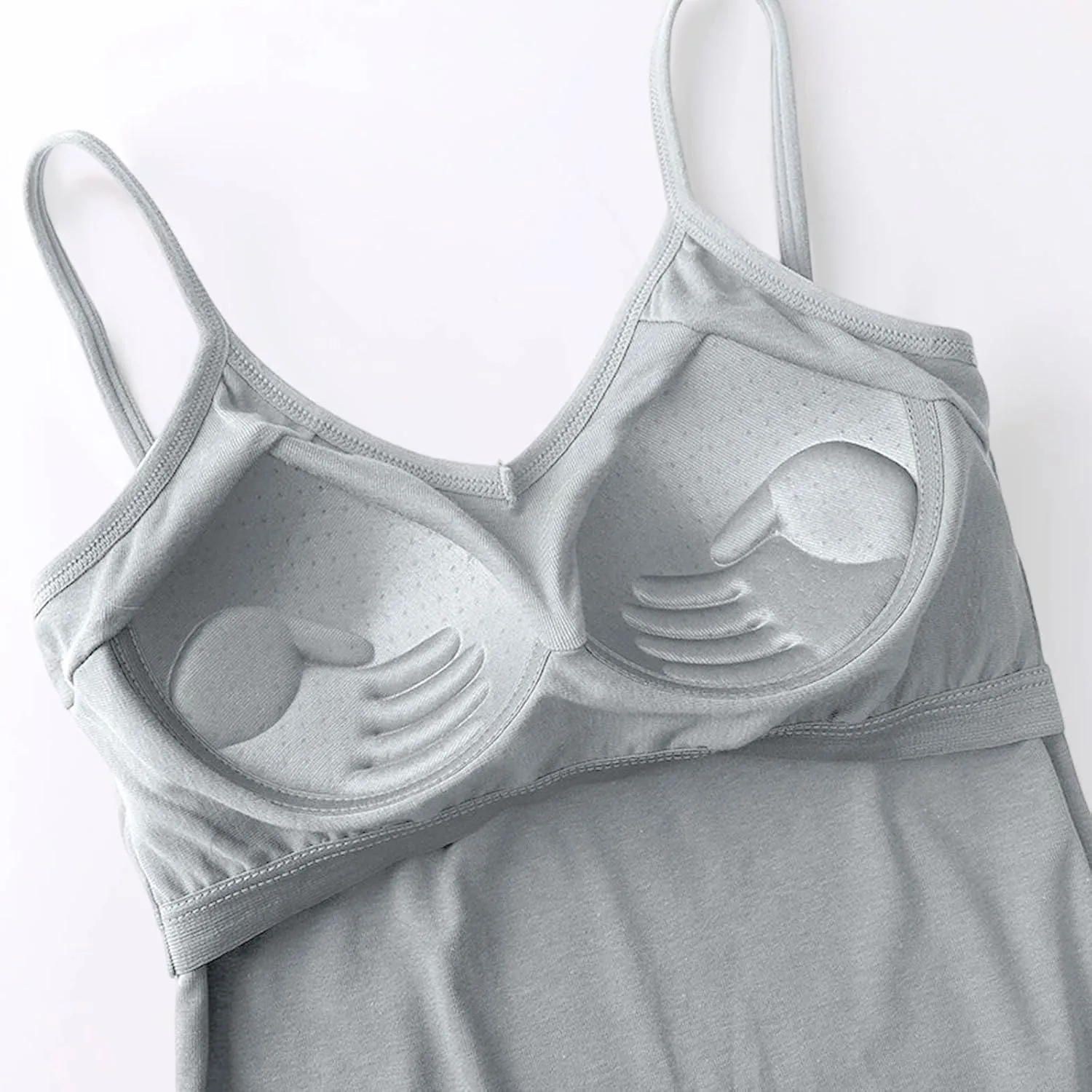 Womens Modal Built-in Bra Summer 2025 Basic Padded Yoga Shirt Shelf Bras Workout Camisole Casual Modal Undershirt
