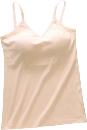 Womens Modal Built-in Bra Summer 2025 Basic Padded Yoga Shirt Shelf Bras Workout Camisole Casual Modal Undershirt