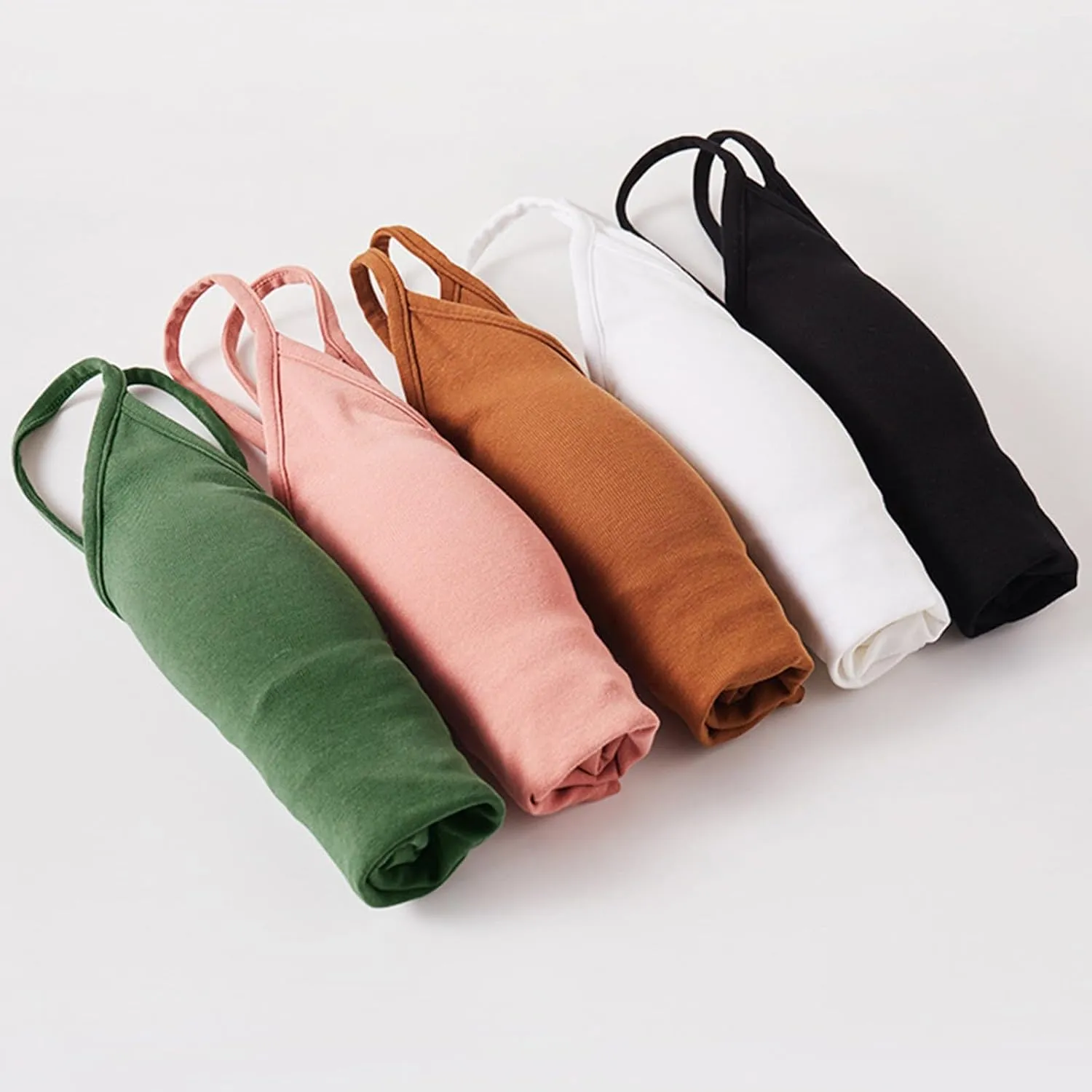 Womens Ribbed Workout Camisoles Built-In Bra Yoga Tanks with Breathable Stretch Convertible Spaghetti Strap Tops