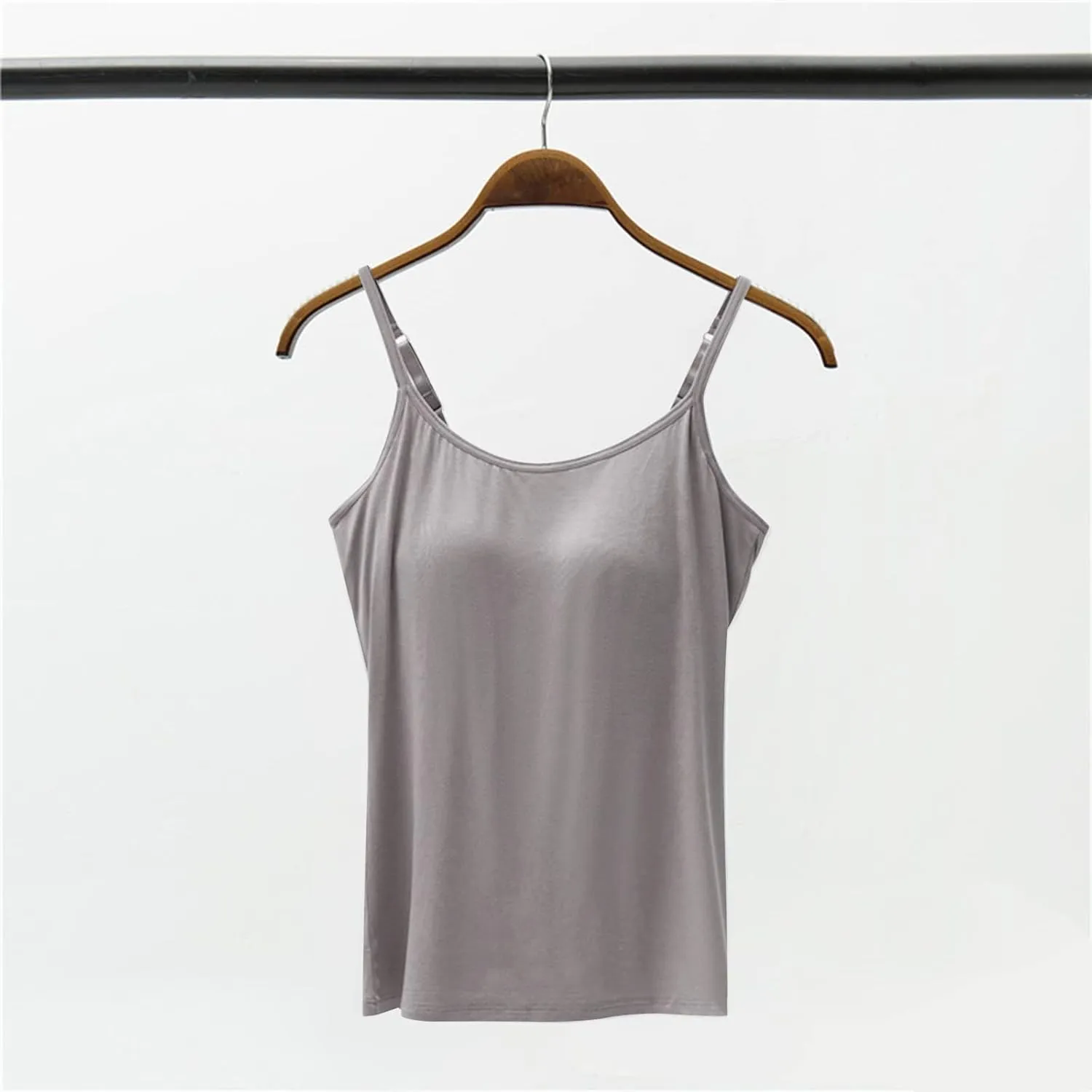 Womens Seamless Adjustable Camisole Built in Shelf Bra Summer Cotton Layering Casual Undershirts Yoga Gym Outfits Tops