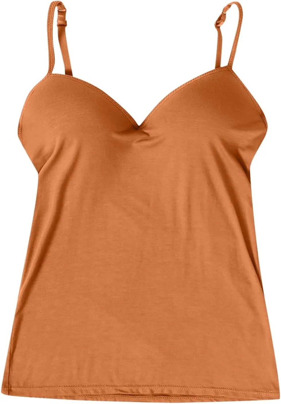 Women's Seamless Support Camisoles Built-In Bra Yoga Tanks with No Underwire & Padded Cups Workout Tops