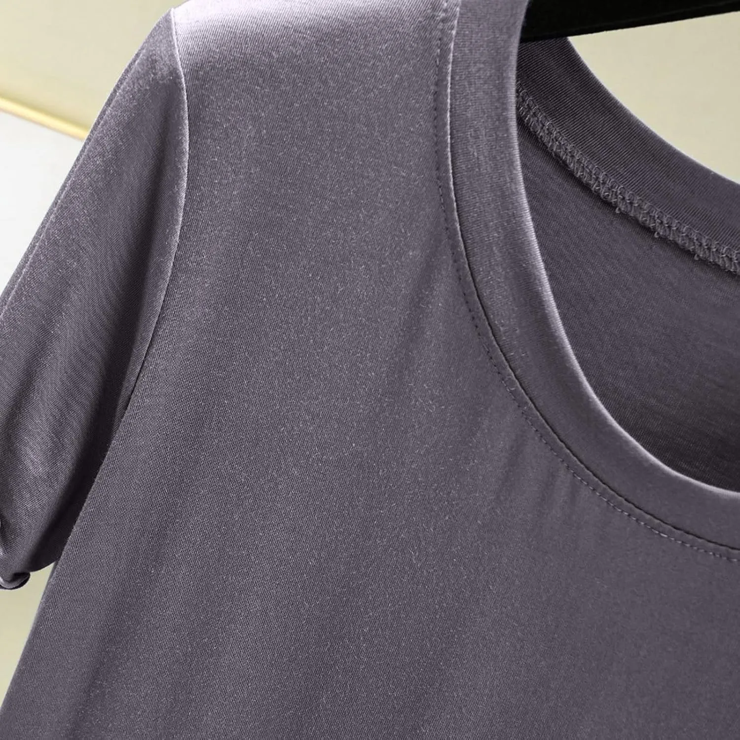 Women's Sleep T-Shirt Crew Neck Pajamas Top Short Sleeve Sleepwear Soft Pjs Tshirts Loose Comfy Lounge Pajamas Shirt