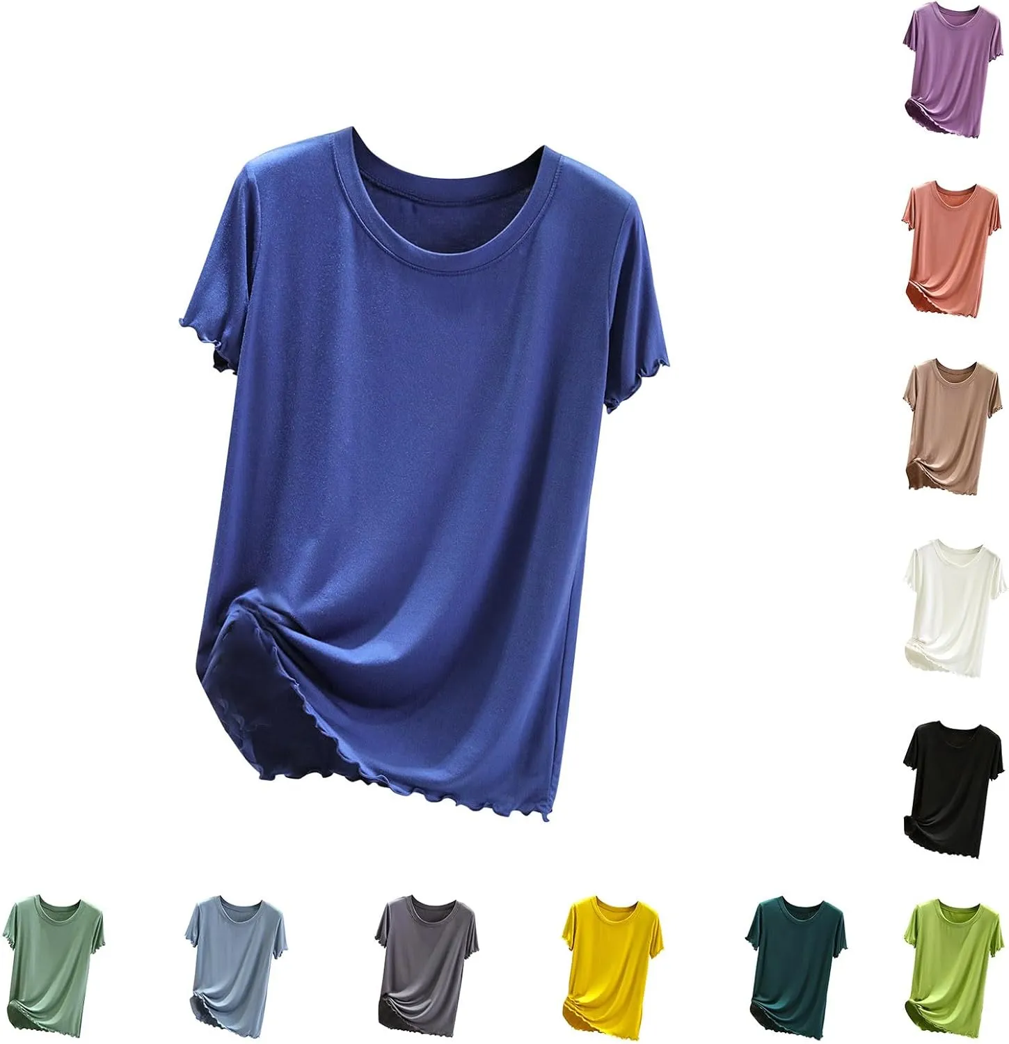Women's Sleep T-Shirt Crew Neck Pajamas Top Short Sleeve Sleepwear Soft Pjs Tshirts Loose Comfy Lounge Pajamas Shirt
