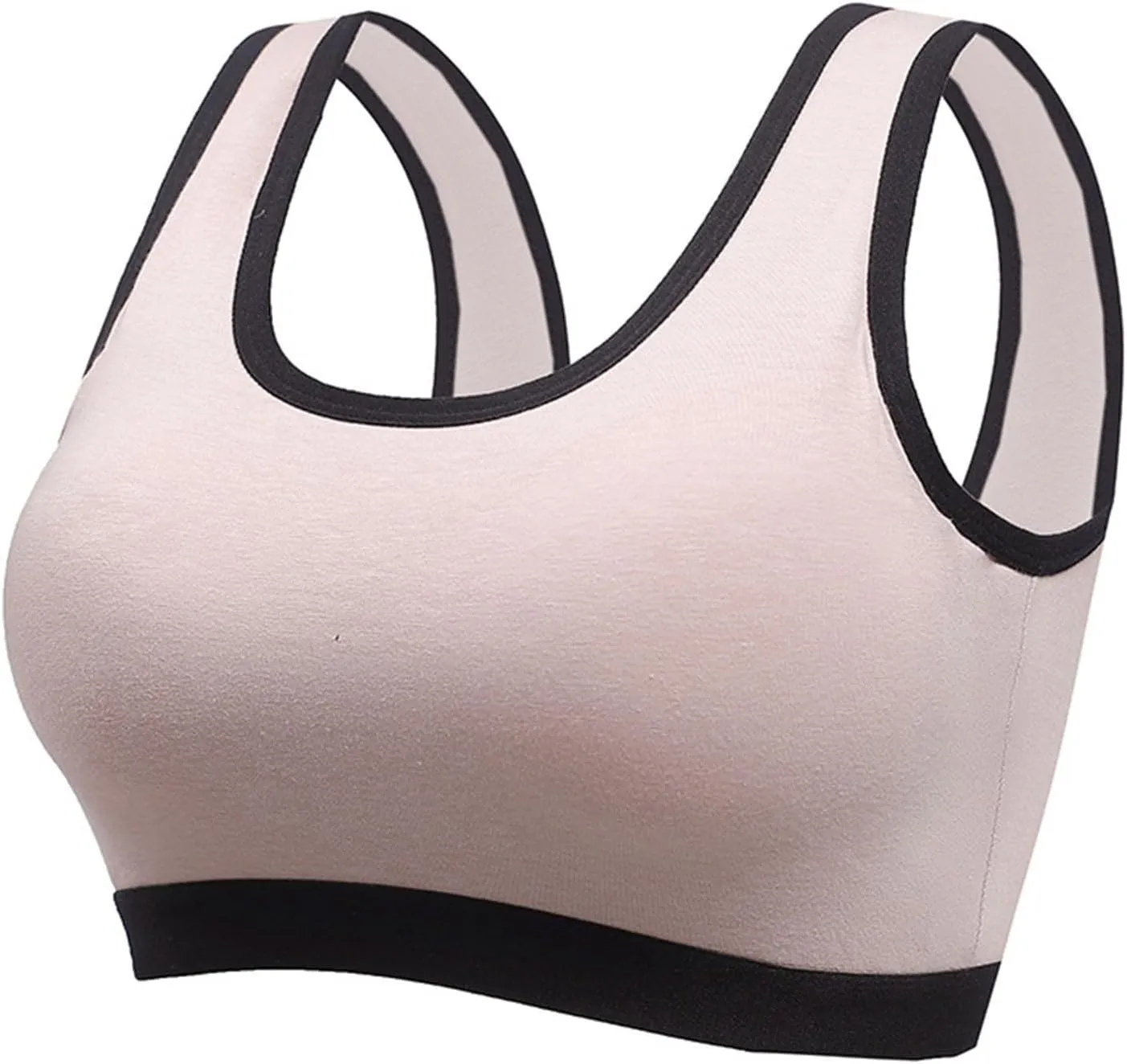 Womens Sports Bra High Support Breathable Comfortable Wireless Yoga Bras Summer Workout Scoop Neck Padded Crop Top