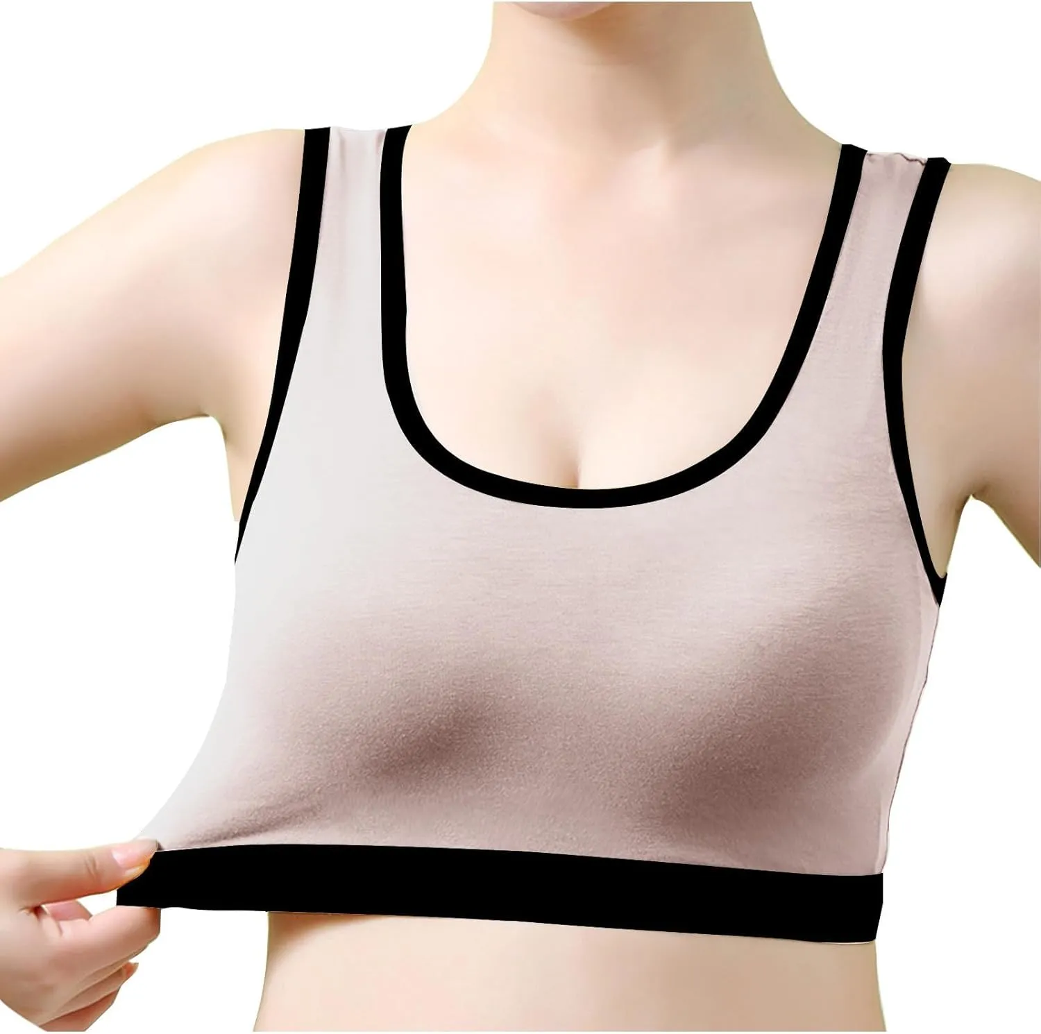 Womens Sports Bra High Support Breathable Comfortable Wireless Yoga Bras Summer Workout Scoop Neck Padded Crop Top