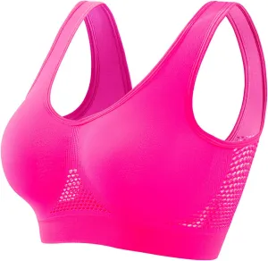 Womens Sports Bras Breathable Cool Liftup Air Bra Running Yoga Tank Bras Seamless Mesh Hollow Yoga Bra Bralette