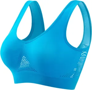 Womens Sports Bras Breathable Cool Liftup Air Bra Running Yoga Tank Bras Seamless Mesh Hollow Yoga Bra Bralette
