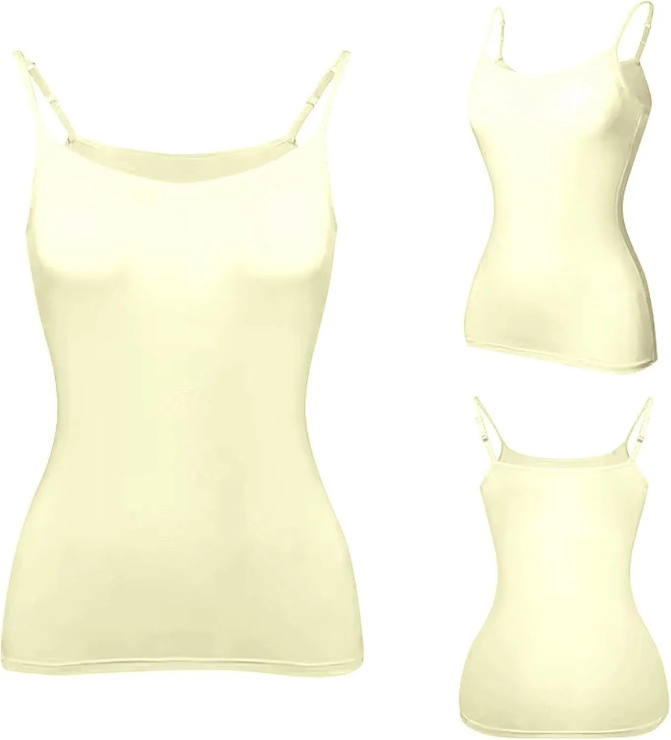 Women's Summer Shelf Bra Camisole Tops Adjustable Spaghetti Strap Cami Tank Cotton Undershirts