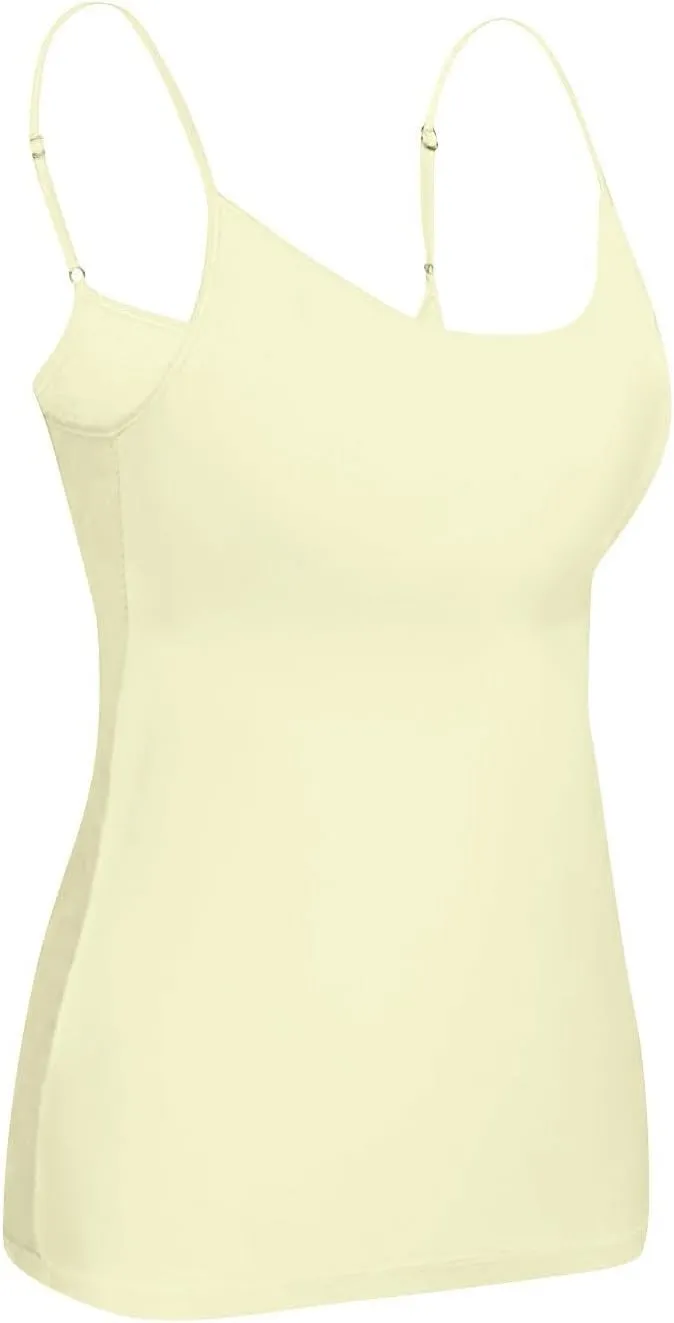 Women's Summer Shelf Bra Camisole Tops Adjustable Spaghetti Strap Cami Tank Cotton Undershirts