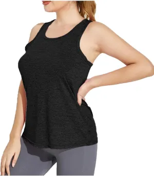 Womens Tank Tops Racerback Sleeveless Workout Tops Square Neck Athletic Yoga Camisole Seamless Running Gym Clothes