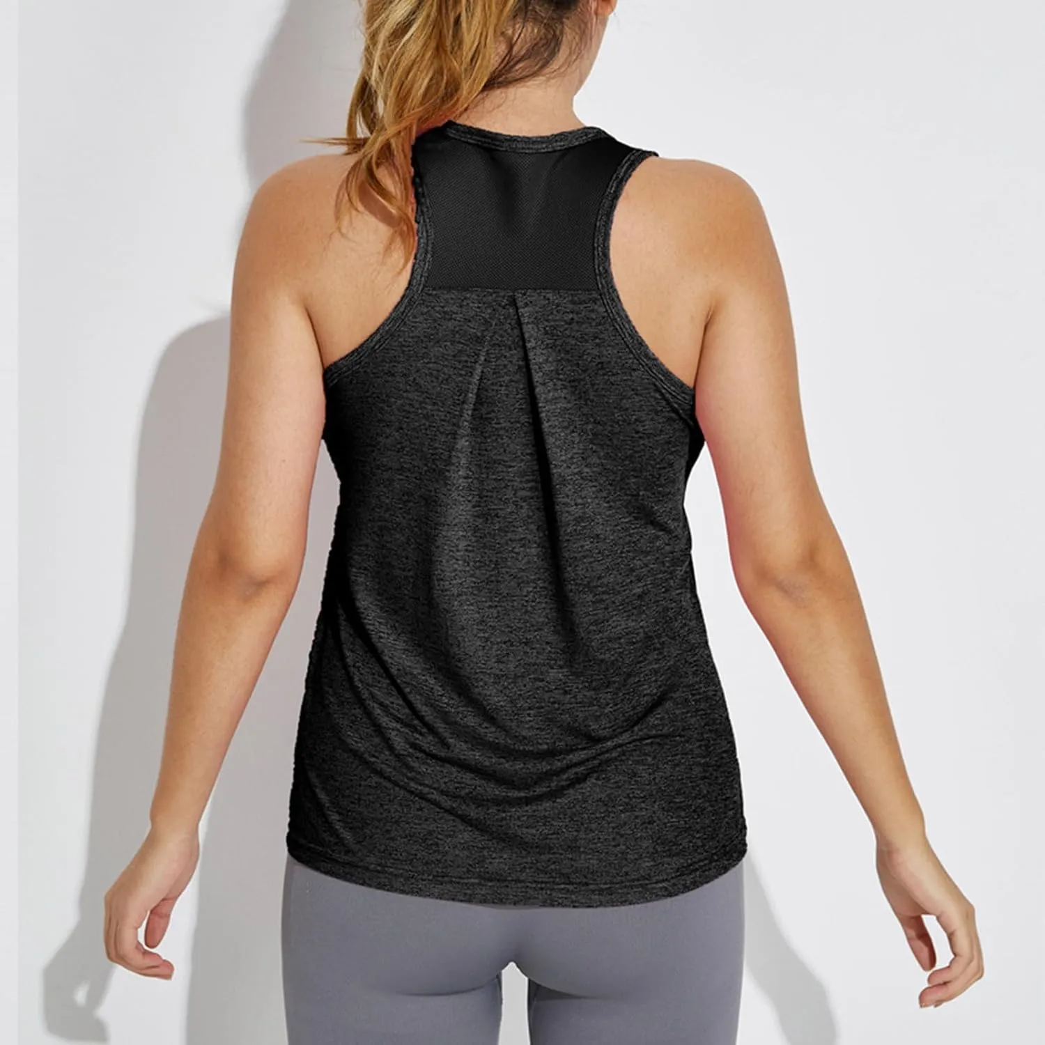 Womens Tank Tops Racerback Sleeveless Workout Tops Square Neck Athletic Yoga Camisole Seamless Running Gym Clothes