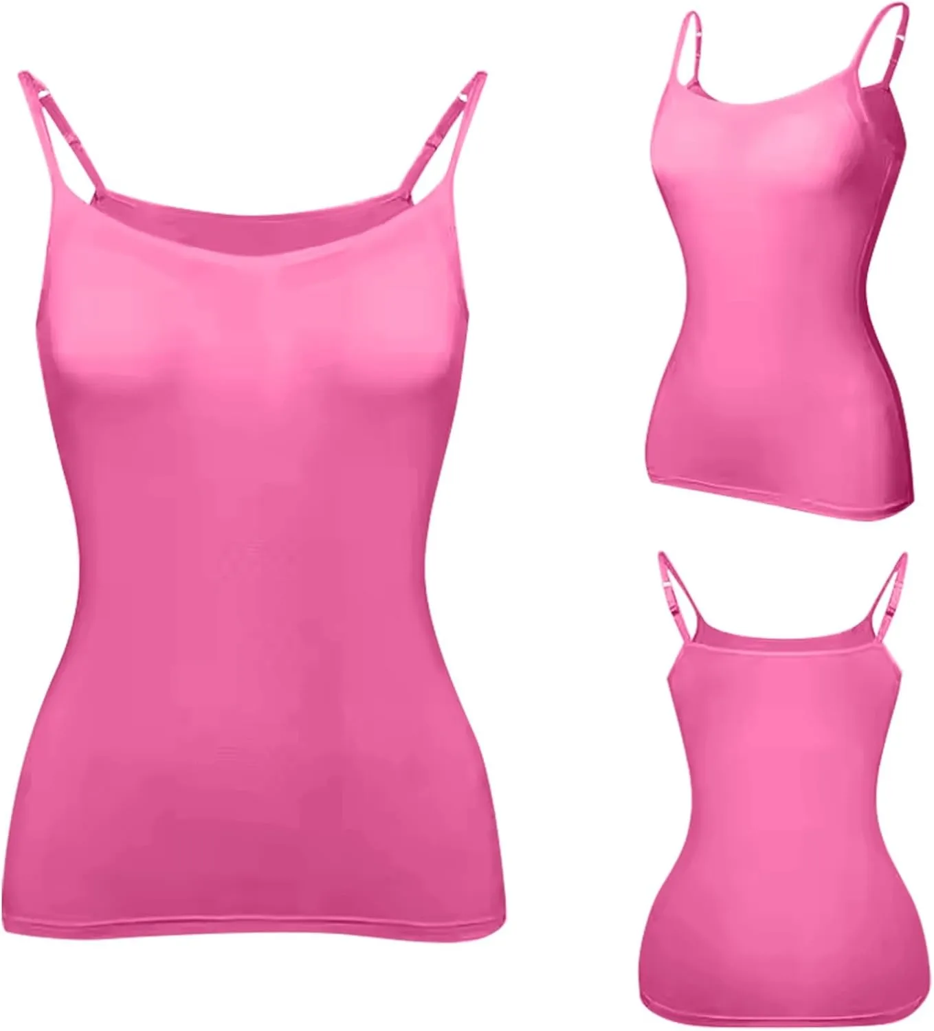 Womens Tank Tops with Built in Bra Adjustable Spaghetti Strap Camisole Shelf Bra Cotton Undershirts Layering Tank Tops