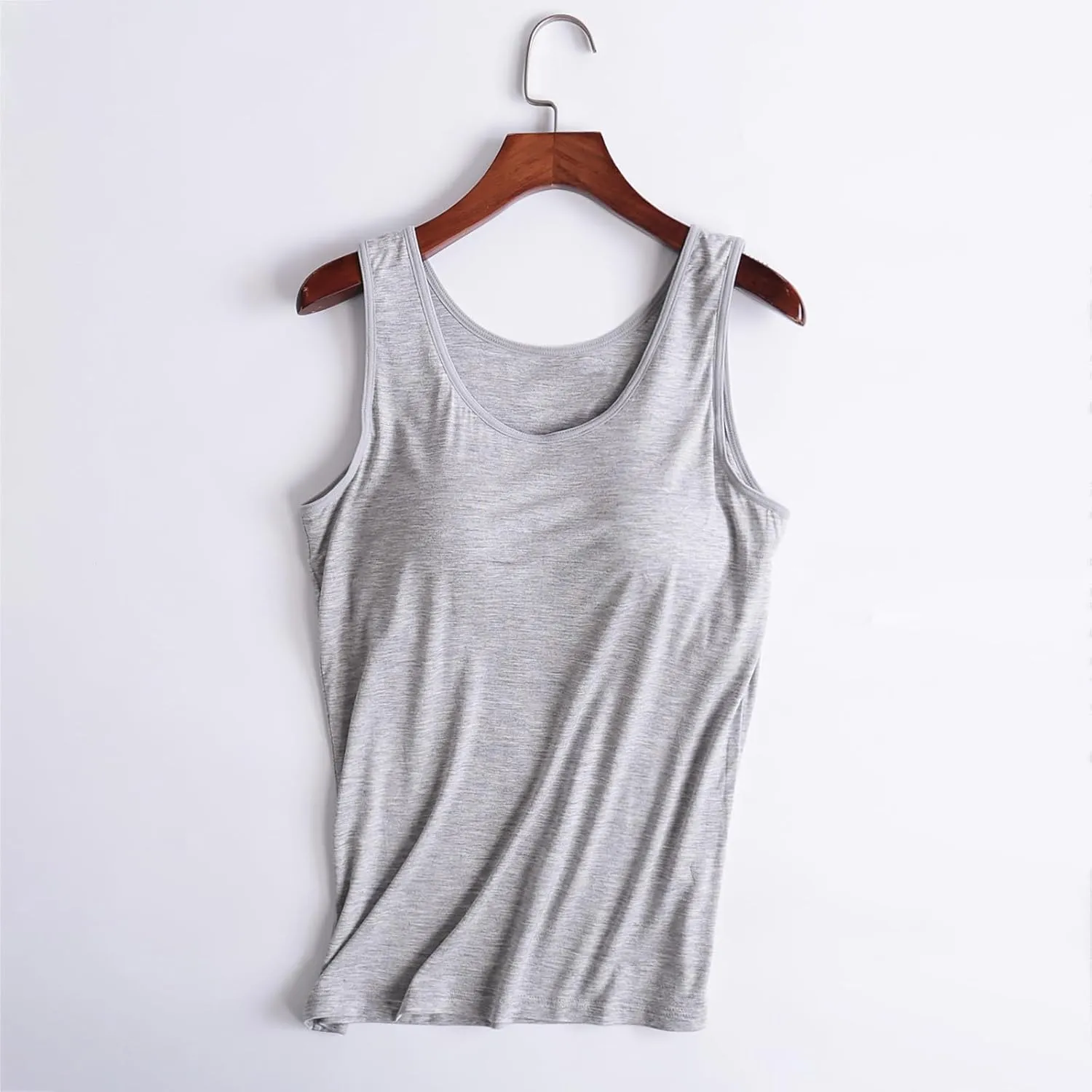 Womens Tank Tops with Built in Bra Summer Basic Padded Yoga Shirt Shelf Bras Workout Camisole Casual Modal Undershirt
