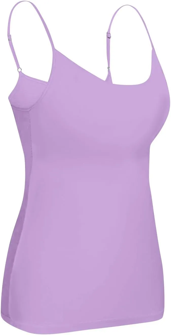 Womens Tank Tops with Built in Bras 2025 Casual Adjustable Spaghetti Strap Shelf Camisole Plus Size Padded Undershirts