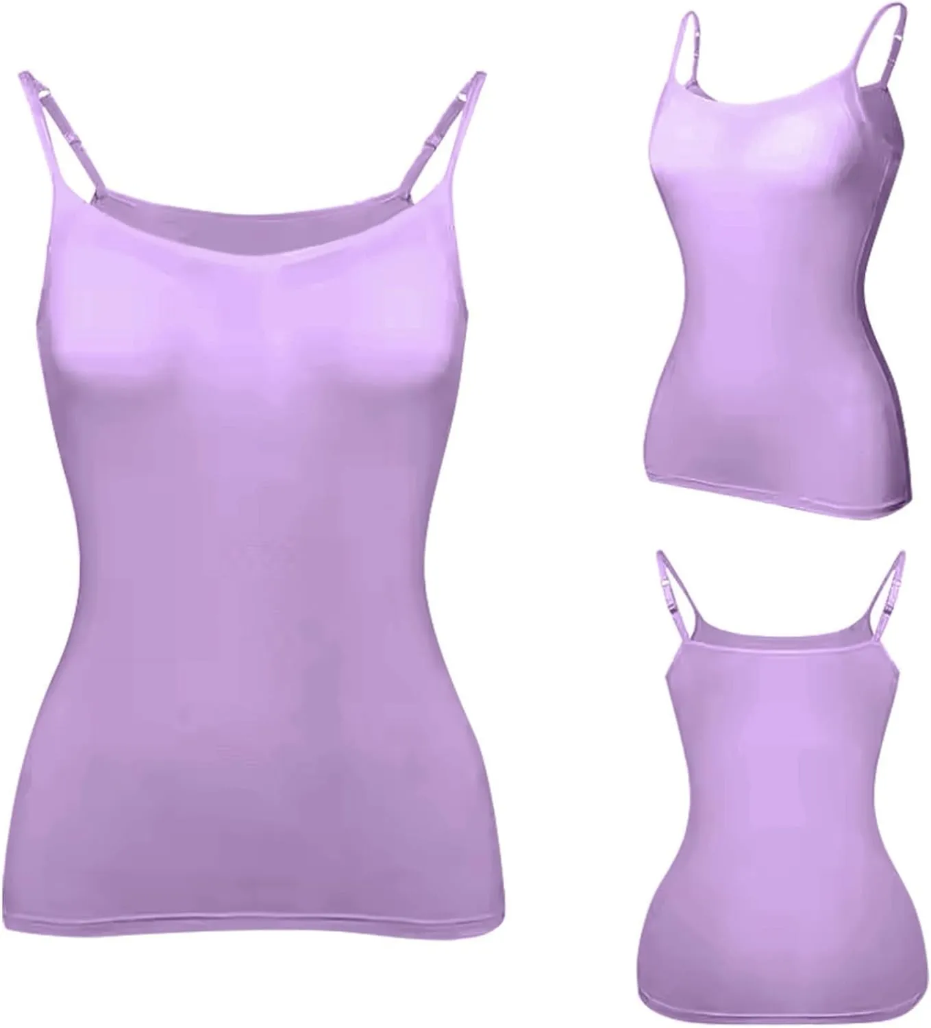 Womens Tank Tops with Built in Bras 2025 Casual Adjustable Spaghetti Strap Shelf Camisole Plus Size Padded Undershirts