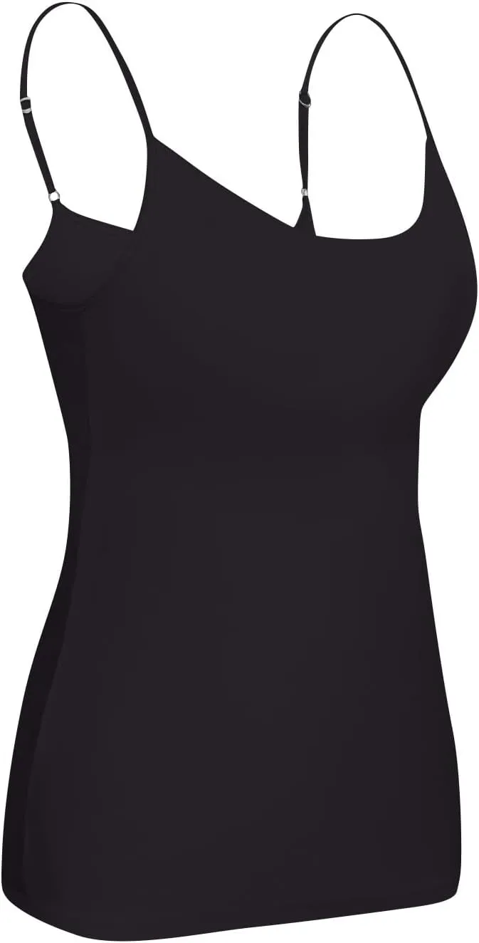 Womens Tank Tops with Built in Bras 2025 Casual Adjustable Spaghetti Strap Shelf Camisole Plus Size Padded Undershirts