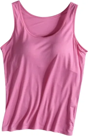 Womens Tank Tops with Built in Bras Padded 2024 Summer Casual Camisole Crewneck Sleeveless Cotton Workout Tanks