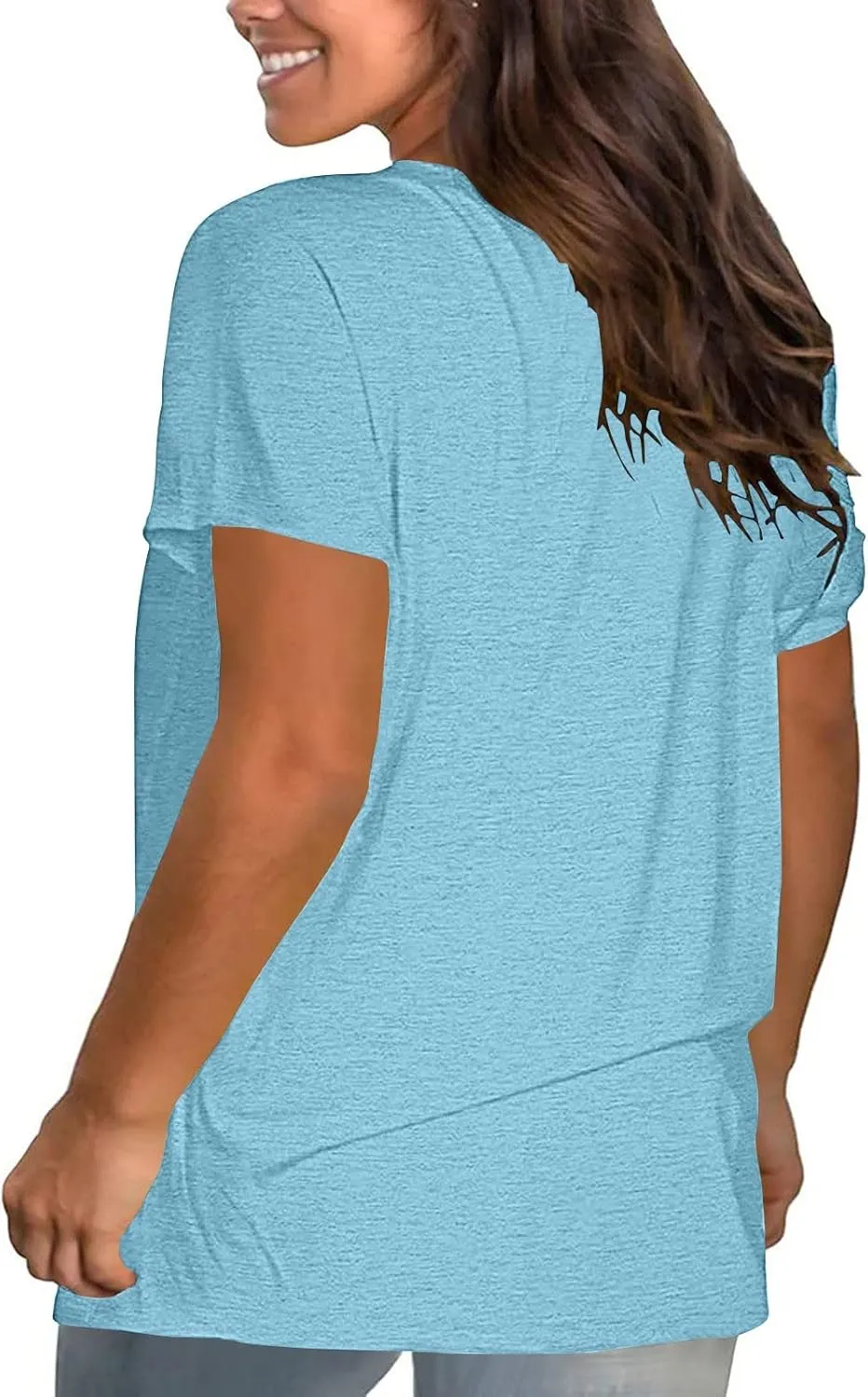 Womens Tunic Tops Dressy Loose Fit Short Sleeve Summer Tshirts Solid Color Casual Workout Yoga Tunics Blouses 2025