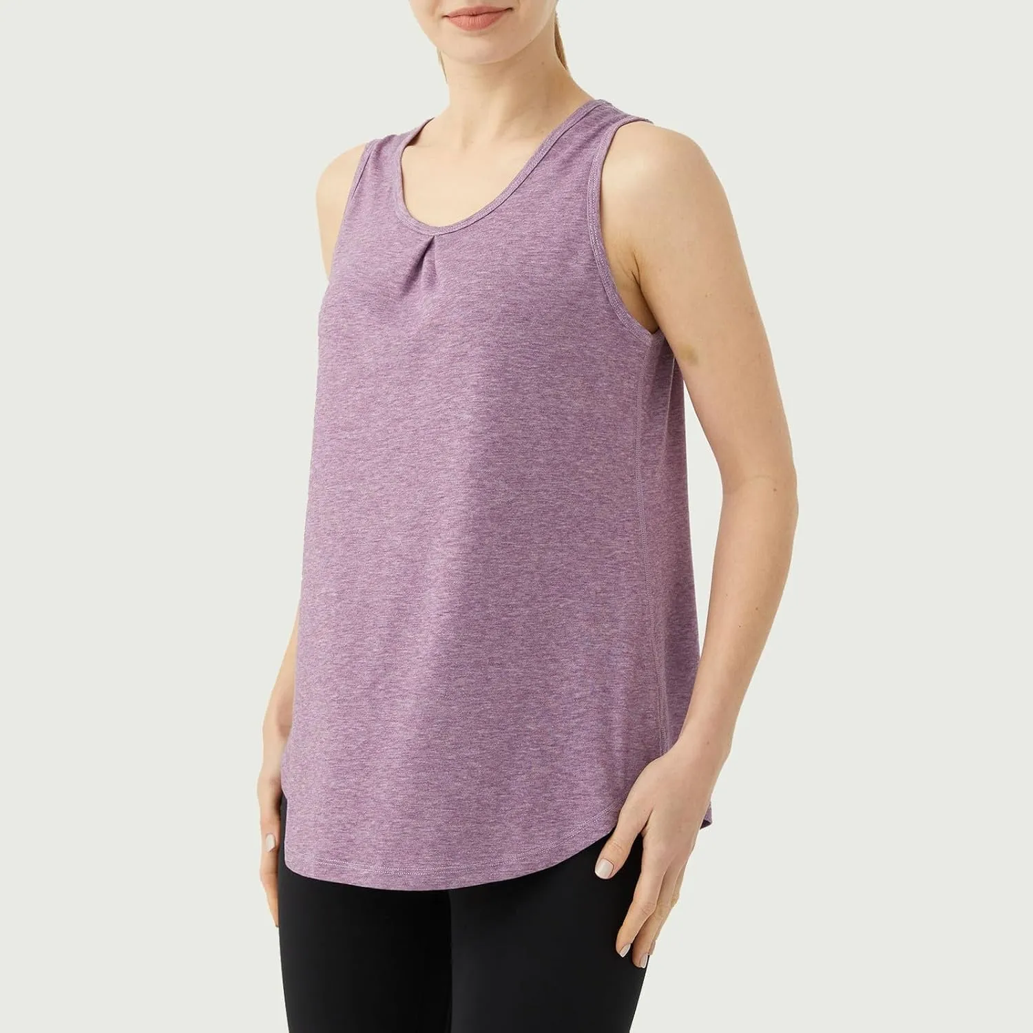 Women's Workout Tops Sleeveless Athletic Tops Solid Color Running Tank Top for Sports Exercise