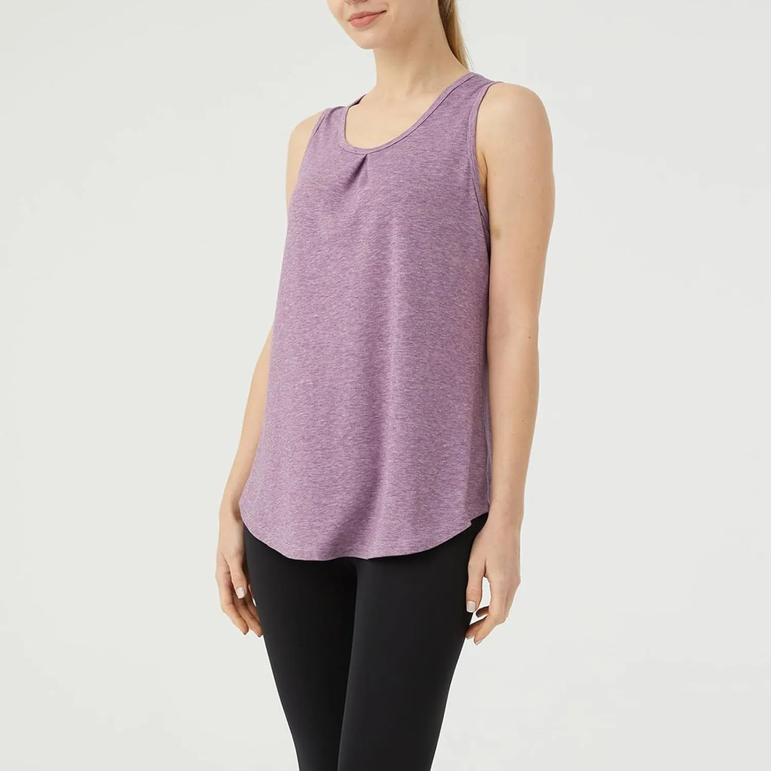 Women's Workout Tops Sleeveless Athletic Tops Solid Color Running Tank Top for Sports Exercise