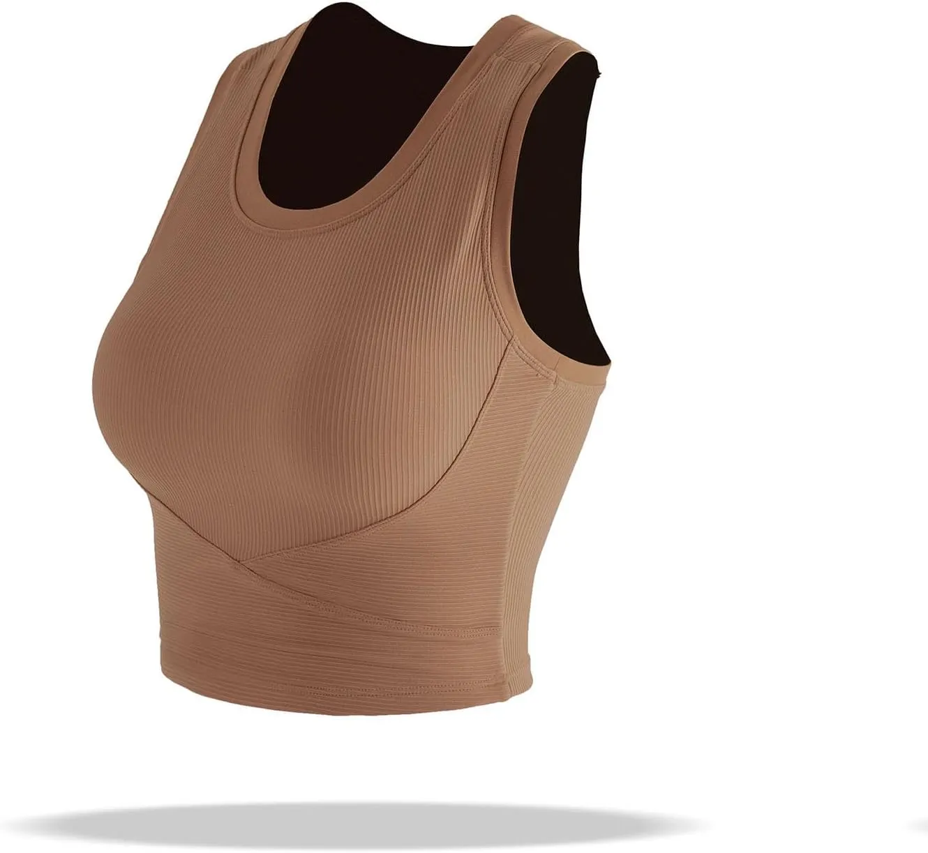 Womens Workout Tops with Built in Bra Racerback Crop Tank Top Sleeveless Athletic Yoga Shirts Sports Gym Clothes