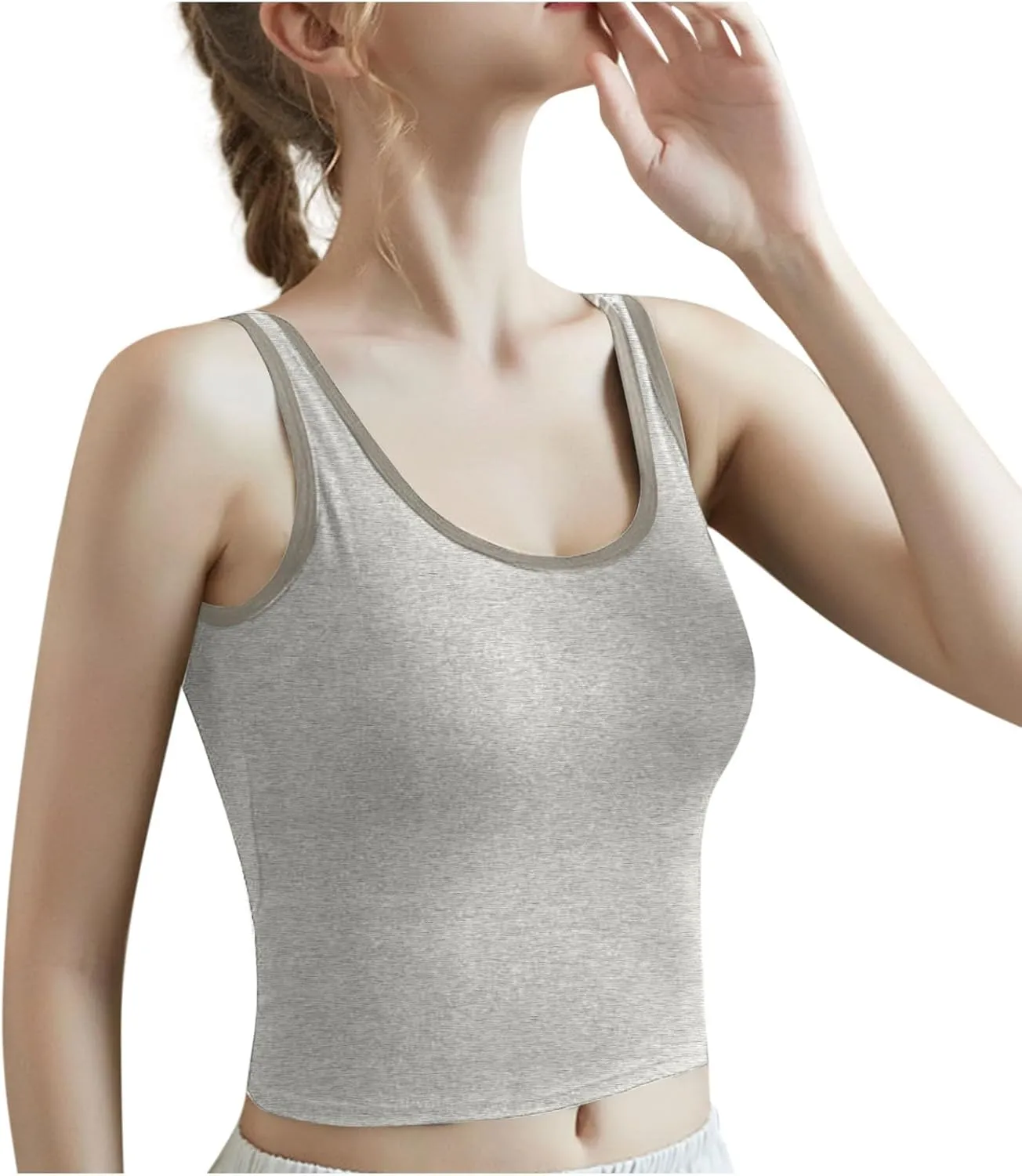 Womens Yoga Tank Tops Sleeveless Round Neck Cropped Vests Elastic Skinny Solid Color Casual Sporting Fitness Camisoles