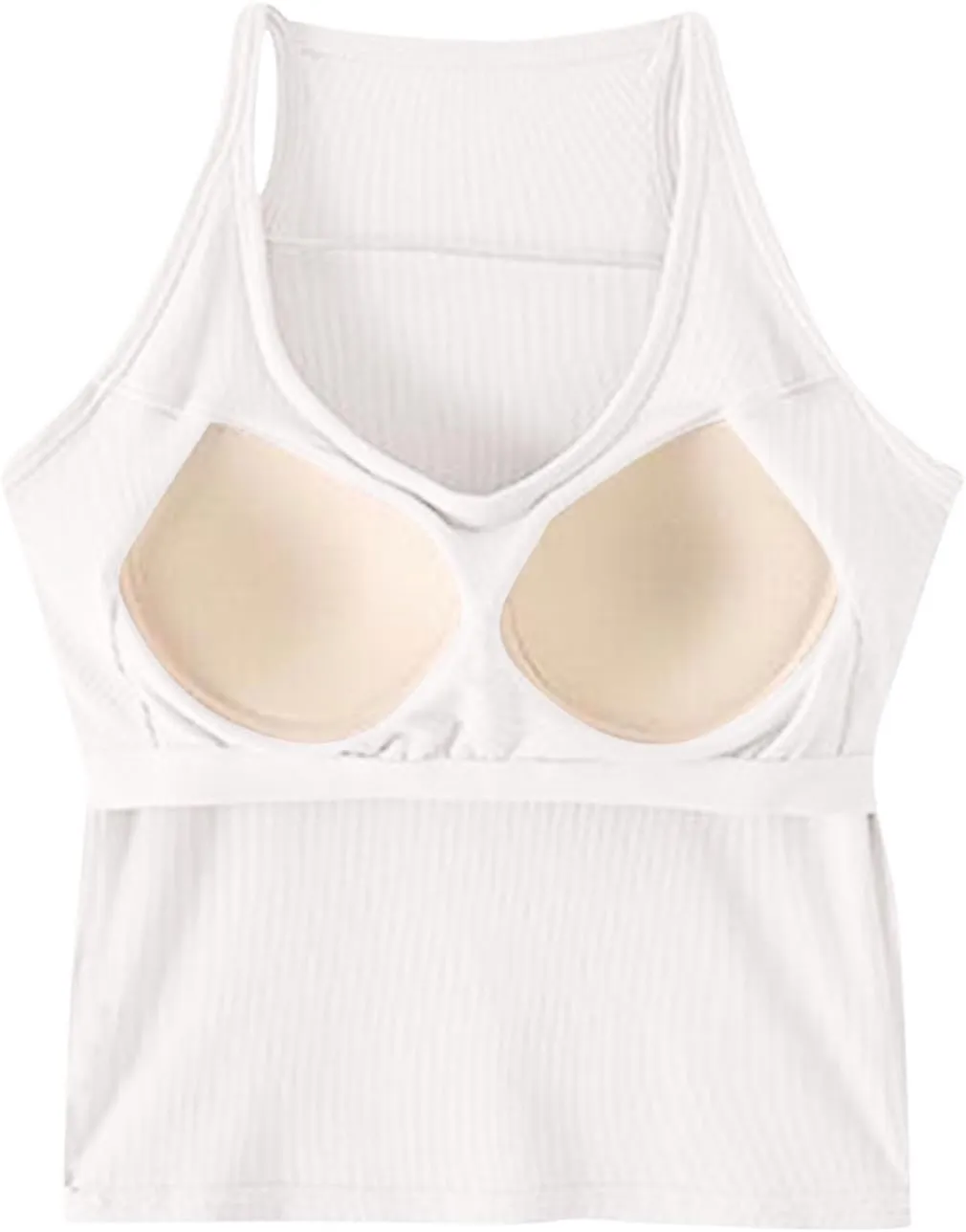 Workout Crop Tops for Women Longline Sports Bras Racerback Ribbed Tank Top with Built in Bra Yoga Athletic Shirts